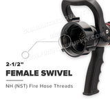 2-1/2" Fire Hose Nozzle Pistol Grip 30-60-95-125 GPM
