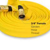 3/4" Inch Yellow Garden Fire Hose (Brass GHT Fittings)
