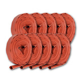 1 1/2" Inch Uncoupled Rubber Fire Hose 300 PSI (No Fittings) Red