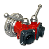 Aluminum Wye Valve 4" Storz Inlet x 2-1/2" Male Outlets