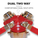 Brass Wye Valve 2-1/2" Female Inlet x 1-1/2" Male Outlets