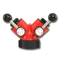 Aluminum Wye Valve 2-1/2" Female Inlet x 1-1/2" Male Outlets