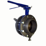 6" NH (NST) Female x 4" NH Male Long Handle Butterfly Valve