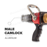 1-1/2" Camlock Male Hose Nozzle Pistol Grip 105 GPM Brass