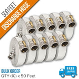 1 1/2" x 50 Feet Single Jacket Camlock Hose White (Aluminum):500 Feet (Qty 10 x 50 Fee Lengths) Bulk Discount:FireHoseSupply.com