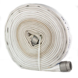 1.75" Double Jacket Fire Hose With 1.5" NH Couplings:White / NH/NST - National Hose / 50 Feet:FireHoseSupply.com