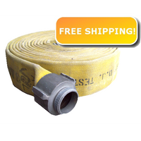 3" x 1000' BULK Double Jacket Fire Hose/ coupled 2 1/2":FireHoseSupply.com