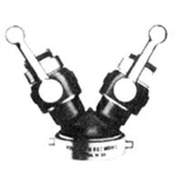 Brass Gated Wye 2.5" Female NST x 1.5" Male NST:FireHoseSupply.com