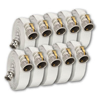 1" x 100 Feet Single Jacket Camlock Hose White (Aluminum) 10 Pack:FireHoseSupply.com