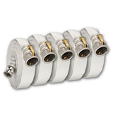 1" x 100 Feet Single Jacket Camlock Hose White (Aluminum):500 Feet (Qty 5 x 100 Fee Lengths) Bulk Discount:FireHoseSupply.com