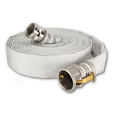 1" x 50 Feet Single Jacket Camlock Hose White (Aluminum) 10 Pack:FireHoseSupply.com