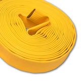 2 1/2" Inch Uncoupled Rubber Fire Hose 300 PSI (No Fittings) Yellow:FireHoseSupply.com