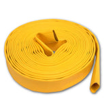 2 1/2" Inch Uncoupled Rubber Fire Hose 300 PSI (No Fittings) Yellow:FireHoseSupply.com