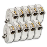 2" x 50 Feet Single Jacket Camlock Hose White (Aluminum) 20 Pack:FireHoseSupply.com