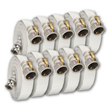 3" x 50 Feet Single Jacket Camlock Hose White (Aluminum) 20 Pack:FireHoseSupply.com