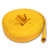 4" Inch Uncoupled Rubber Fire Hose 250 PSI (No Fittings) Yellow:FireHoseSupply.com