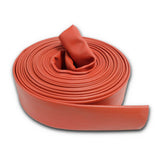 4" Inch Uncoupled Rubber Fire Hose 250 PSI (No Fittings) Red:25 Feet:FireHoseSupply.com