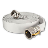 4" x 100 Feet Single Jacket Camlock Hose White (Aluminum):100 Feet:FireHoseSupply.com