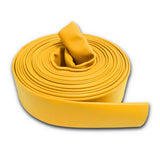 5" Inch Uncoupled Rubber Fire Hose 225 PSI (No Fittings) Yellow:25 Feet:FireHoseSupply.com