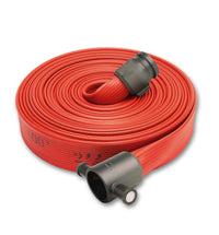 Red 2-1/2" Inch Rubber Covered Fire Hose British Instantaneous Aluminum 218 PSI / 15 BAR