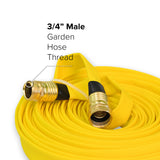 3/4" Inch Brush Fire Hose (Brass GHT Fittings) Yellow