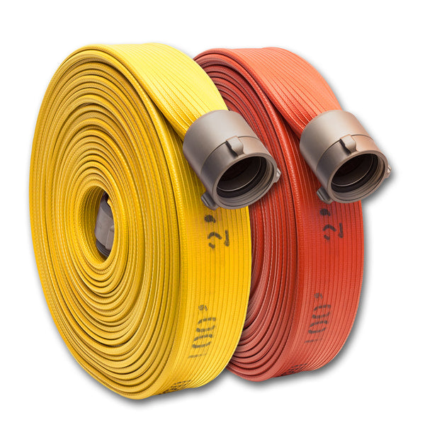 2.5 Inch Rubber Covered Fire Hose Yellow & Red