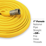 1" Inch Yellow Rubber Garden Fire Hose (Aluminum Pipe Fittings)