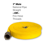 1" Inch Brush Fire Hose (Aluminum Pipe Fittings) Yellow