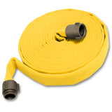 4" Inch Double Jacket Fire Hose:50 Feet / NPSH / IPT (Straight Pipe Threads) / Yellow:FireHoseSupply.com