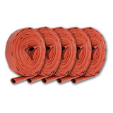 1 1/2" Inch Uncoupled Rubber Fire Hose 300 PSI (No Fittings) Red
