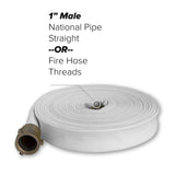 1" Inch Brush Fire Hose (Aluminum Pipe Fittings) White