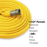 1-1/2" Inch Rubber Brush Fire Hose (Aluminum Pipe Fittings) Yellow